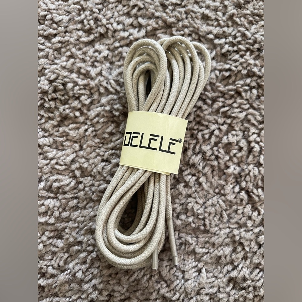 DELELE 2 Pairs Round Waxed Oxford Shoe Laces for Dress Shoes and Boots - Picture 3 of 3